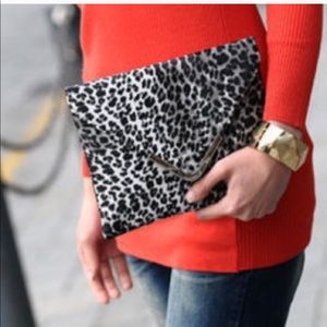 Oversized black and white clutch